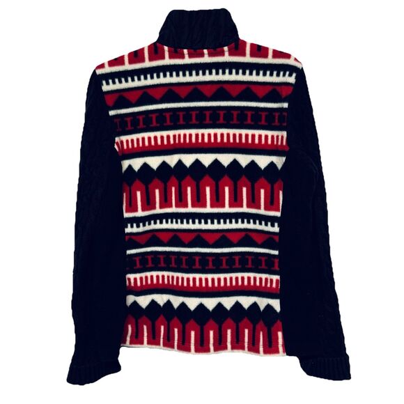 LRL Ralph Lauren Active Aztec Red & Black Full Zip Fleece / Sweater Women's L - Picture 2 of 5